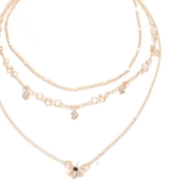 Layered Stars & Black Sun Necklace - Picture 9 of 11